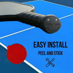 Rally Tally peel and stick install on a pickleball paddle
